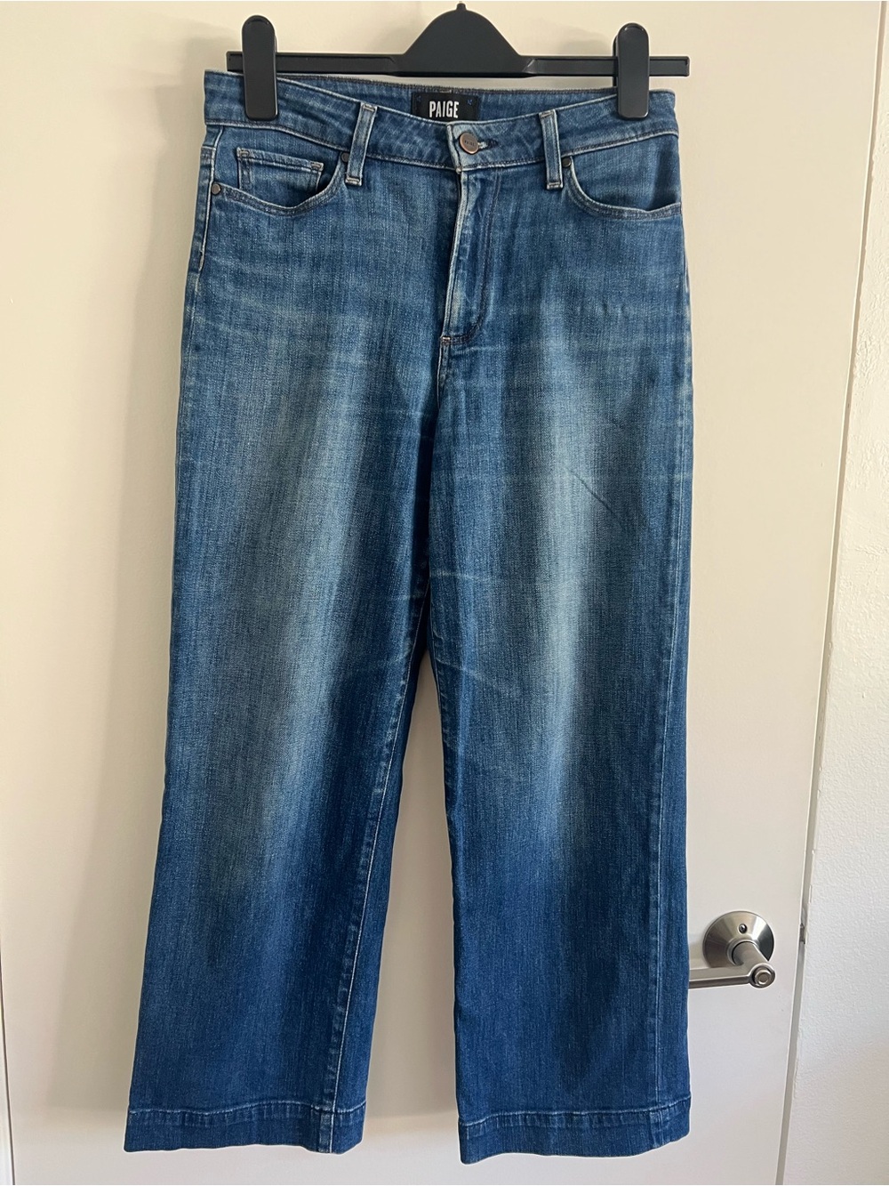PAIGE “Nellie” Blue Straight-Leg Jeans